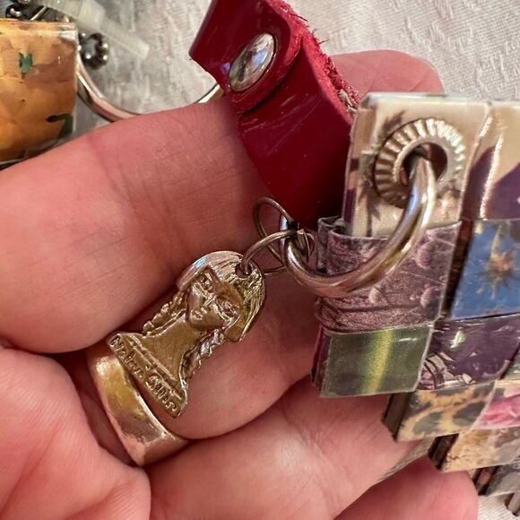 Nahui Ollin Candy Wrapper Multicolor Removable Strap Wristlet Wallet Keychain - Picture 9 of 14